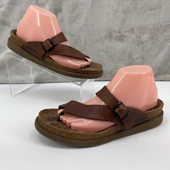 Mephisto Helen Sandals Desert Brown Leather Cork Comfort Strappy - Picture 1 of 15